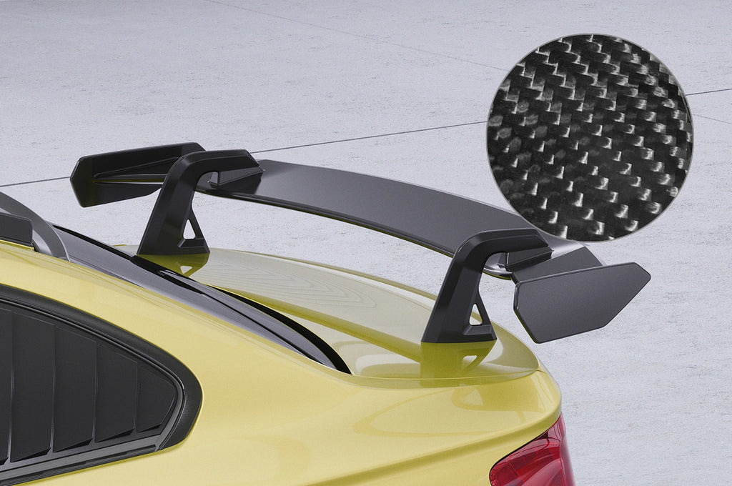 CSR Schwanenhals Heckflügel mit ABE für BMW 2er/M2 F22/F23/F87 Coupe SHF011-D02-F002-C | Carbon Look Hochglanz (keine Lackierung erforderlich)