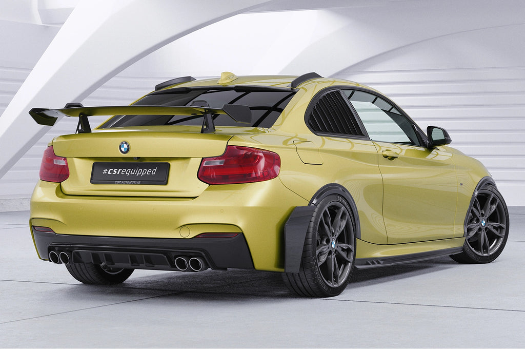 CSR Schwanenhals Heckflügel mit ABE für BMW 2er/M2 F22/F23/F87 Coupe SHF011-D02-F002-C | Carbon Look Hochglanz (keine Lackierung erforderlich)