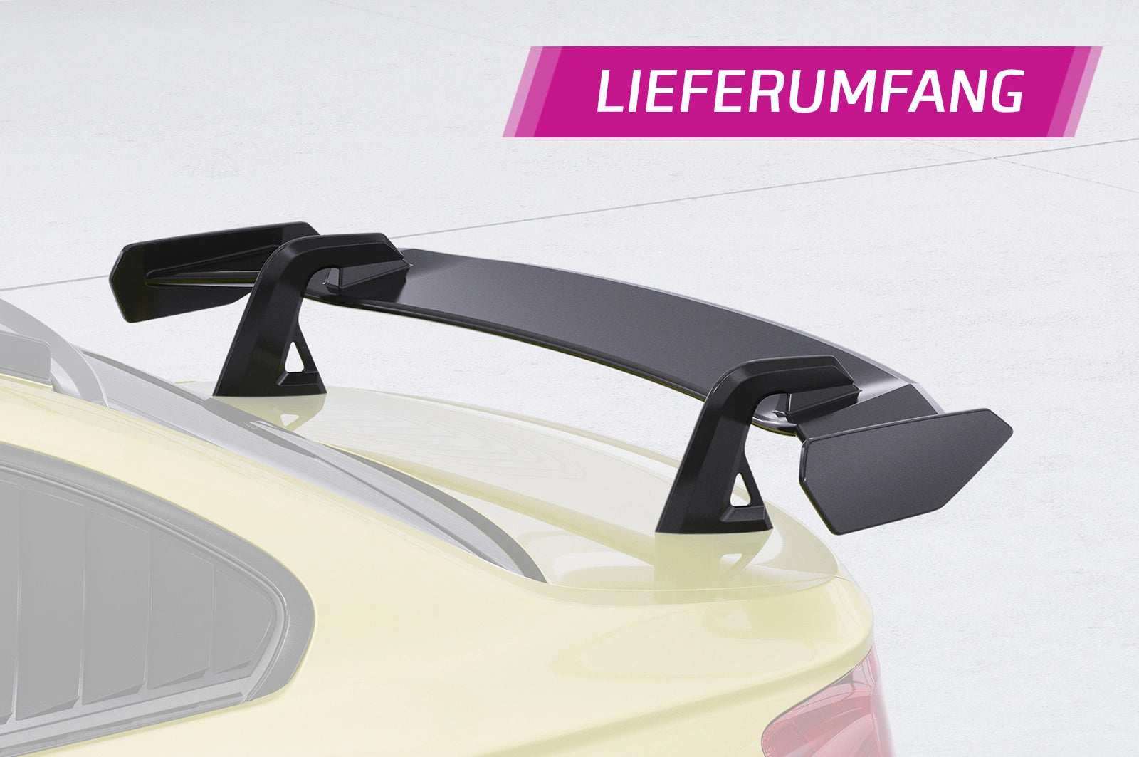 CSR Schwanenhals Heckflügel mit ABE für BMW 2er/M2 F22/F23/F87 Coupe SHF011-D02-F002-F-L | Unlackiert roh (Lackierung erforderlich)