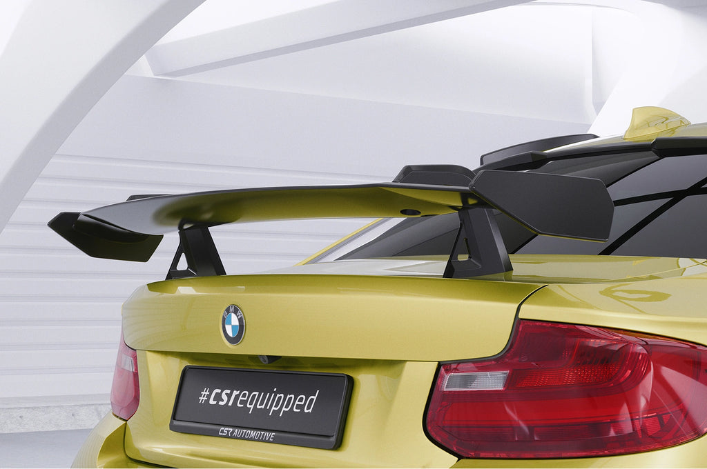CSR Schwanenhals Heckflügel mit ABE für BMW 2er/M2 F22/F23/F87 Coupe SHF011-D02-F002-F-P | Schwarz lackiert (keine Lackierung erforderlich)