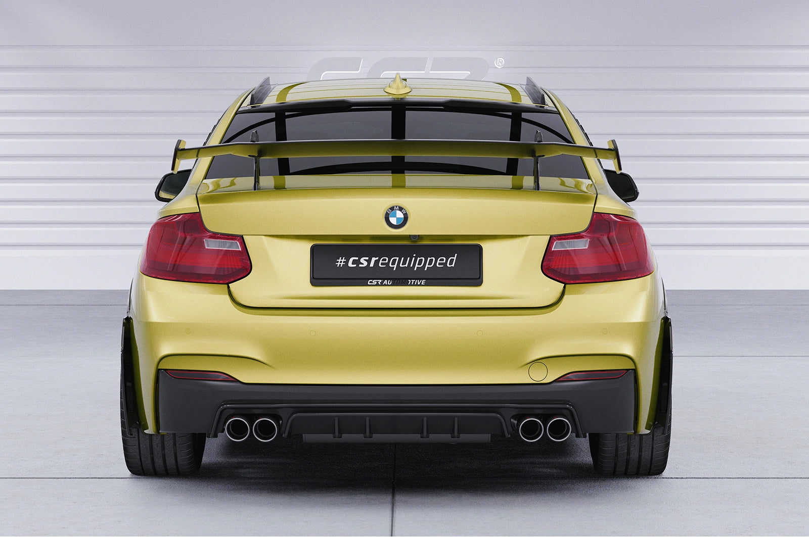 CSR Schwanenhals Heckflügel mit ABE für BMW 2er/M2 F22/F23/F87 Coupe SHF011-D02-F002-F-P | Schwarz lackiert (keine Lackierung erforderlich)