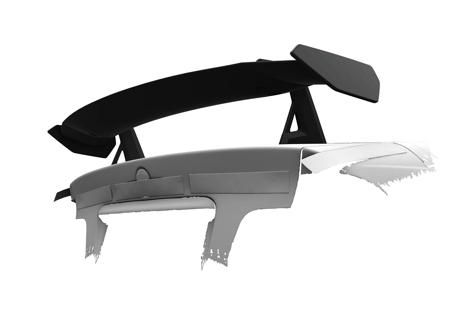 CSR Schwanenhals Heckflügel mit ABE für BMW 3er E46 Limousine SHF094-D02-F003-F-L Design 2