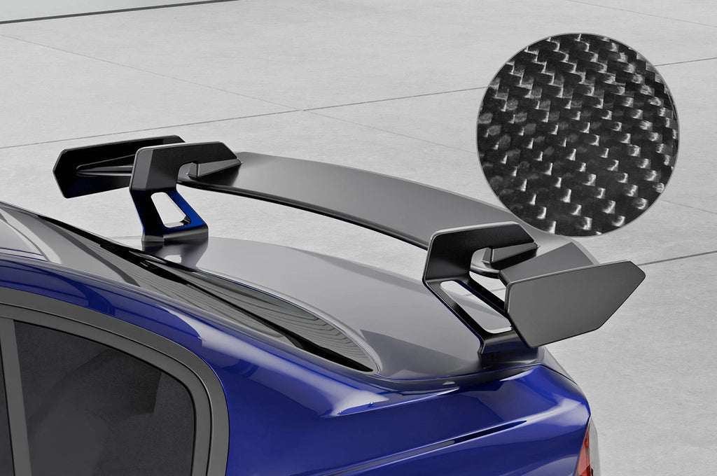 CSR Schwanenhals Heckflügel mit ABE für BMW 3er E90 / M3 E90 Limousine SHF060-D01-F002-C | Carbon Look Hochglanz (keine Lackierung erforderlich)