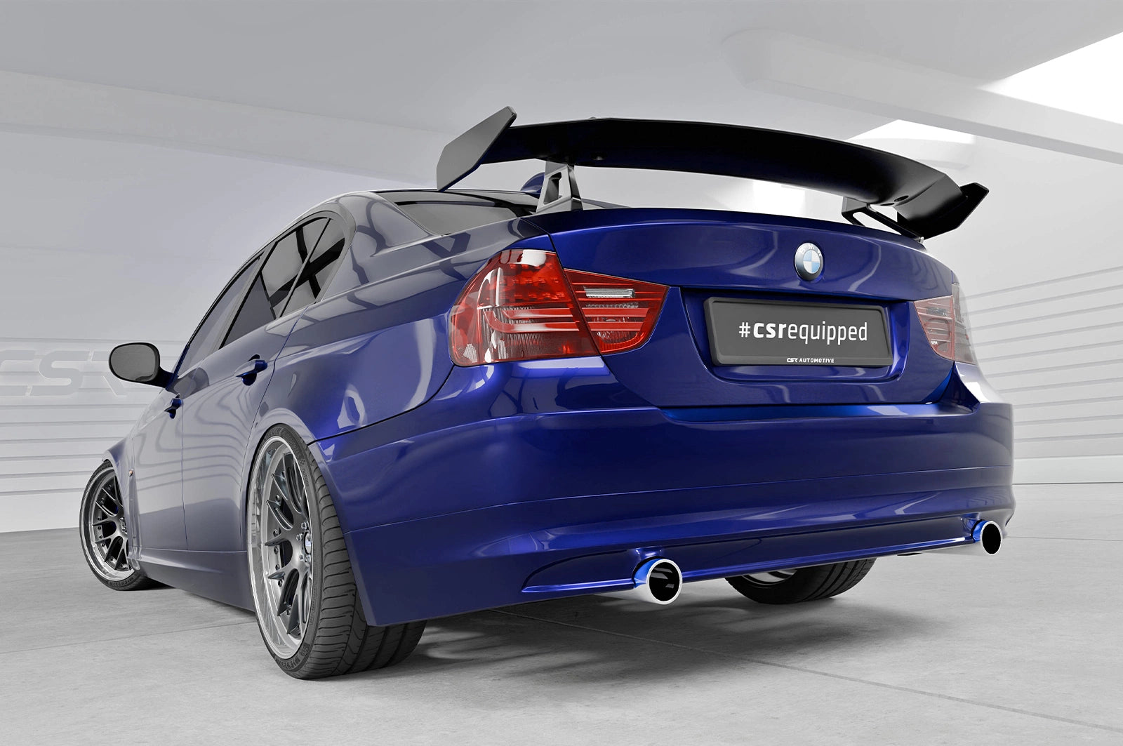 CSR Schwanenhals Heckflügel mit ABE für BMW 3er E90 / M3 E90 Limousine SHF060-D01-F002-C | Carbon Look Hochglanz (keine Lackierung erforderlich)