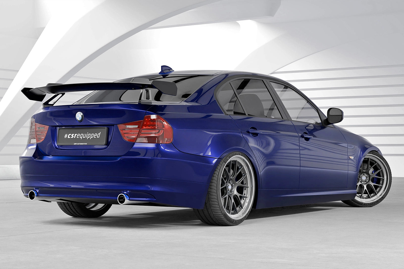 CSR Schwanenhals Heckflügel mit ABE für BMW 3er E90 / M3 E90 Limousine SHF060-D01-F002-F-P | Schwarz lackiert (keine Lackierung erforderlich)