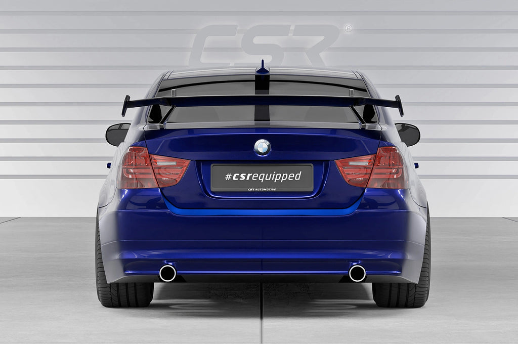 CSR Schwanenhals Heckflügel mit ABE für BMW 3er E90 / M3 E90 Limousine SHF060-D01-F002-F-P | Schwarz lackiert (keine Lackierung erforderlich)