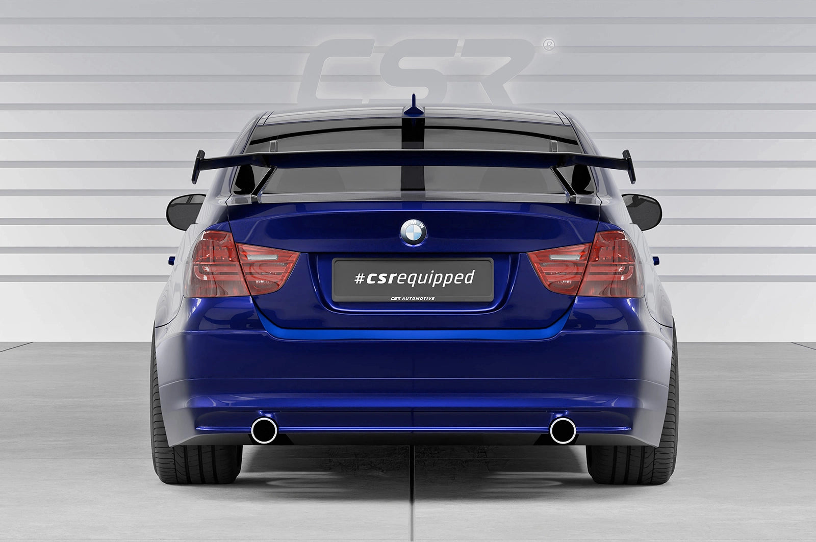 CSR Schwanenhals Heckflügel mit ABE für BMW 3er E90 / M3 E90 Limousine SHF060-D01-F002-F-P | Schwarz lackiert (keine Lackierung erforderlich)