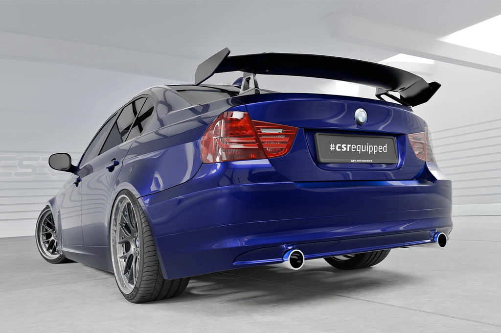 CSR Schwanenhals Heckflügel mit ABE für BMW 3er E90 / M3 E90 Limousine SHF060-D01-F002-F-P | Schwarz lackiert (keine Lackierung erforderlich)