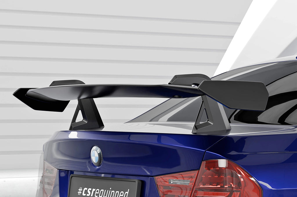 CSR Schwanenhals Heckflügel mit ABE für BMW 3er E90 / M3 E90 Limousine SHF060-D02-F002-C | Carbon Look Hochglanz (keine Lackierung erforderlich)