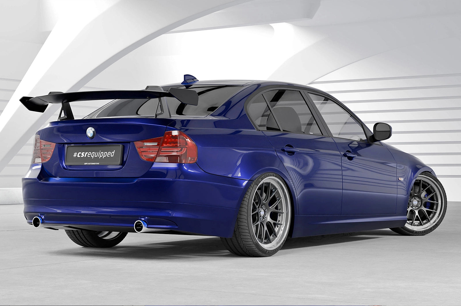 CSR Schwanenhals Heckflügel mit ABE für BMW 3er E90 / M3 E90 Limousine SHF060-D02-F002-C | Carbon Look Hochglanz (keine Lackierung erforderlich)