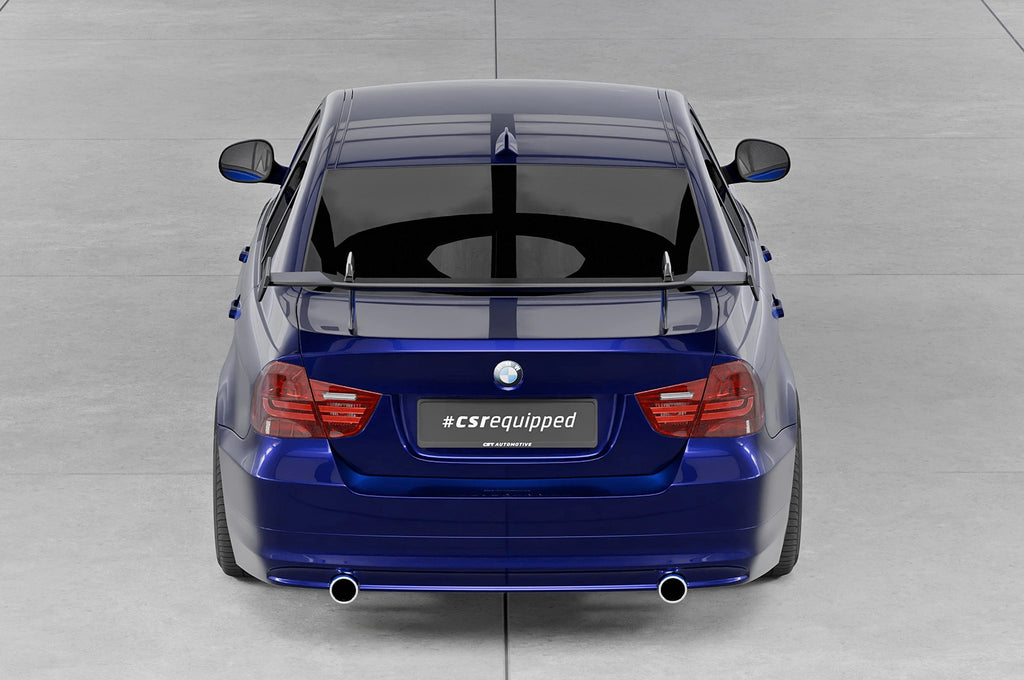 CSR Schwanenhals Heckflügel mit ABE für BMW 3er E90 / M3 E90 Limousine SHF060-D02-F002-C | Carbon Look Hochglanz (keine Lackierung erforderlich)