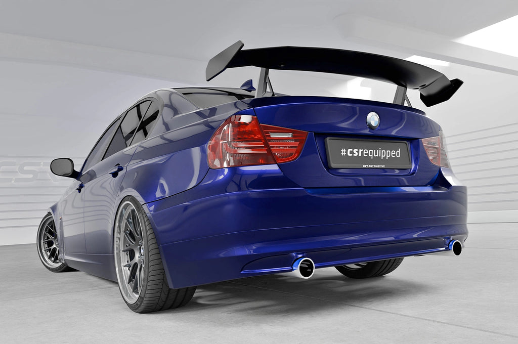 CSR Schwanenhals Heckflügel mit ABE für BMW 3er E90 / M3 E90 Limousine SHF060-D02-F002-F-P | Schwarz lackiert (keine Lackierung erforderlich)