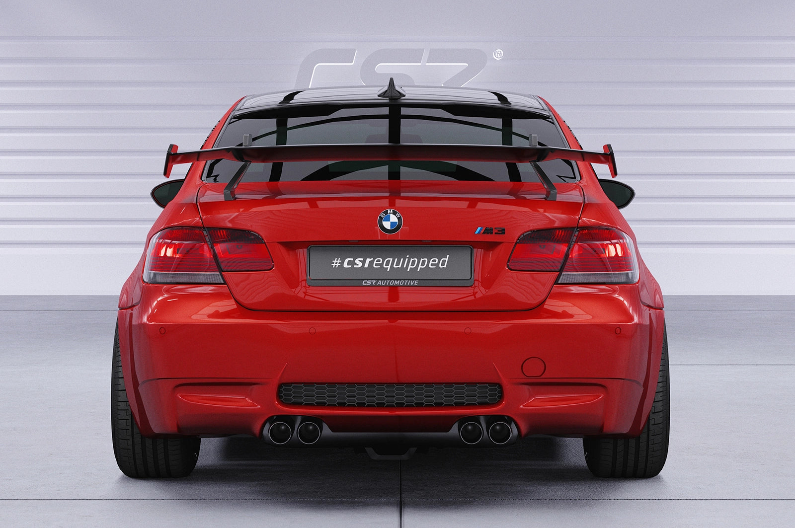 CSR Schwanenhals Heckflügel mit ABE für BMW 3er E92 / M3 E92 Coupe SHF013-D01-F002-C | Carbon Look Hochglanz (keine Lackierung erforderlich)