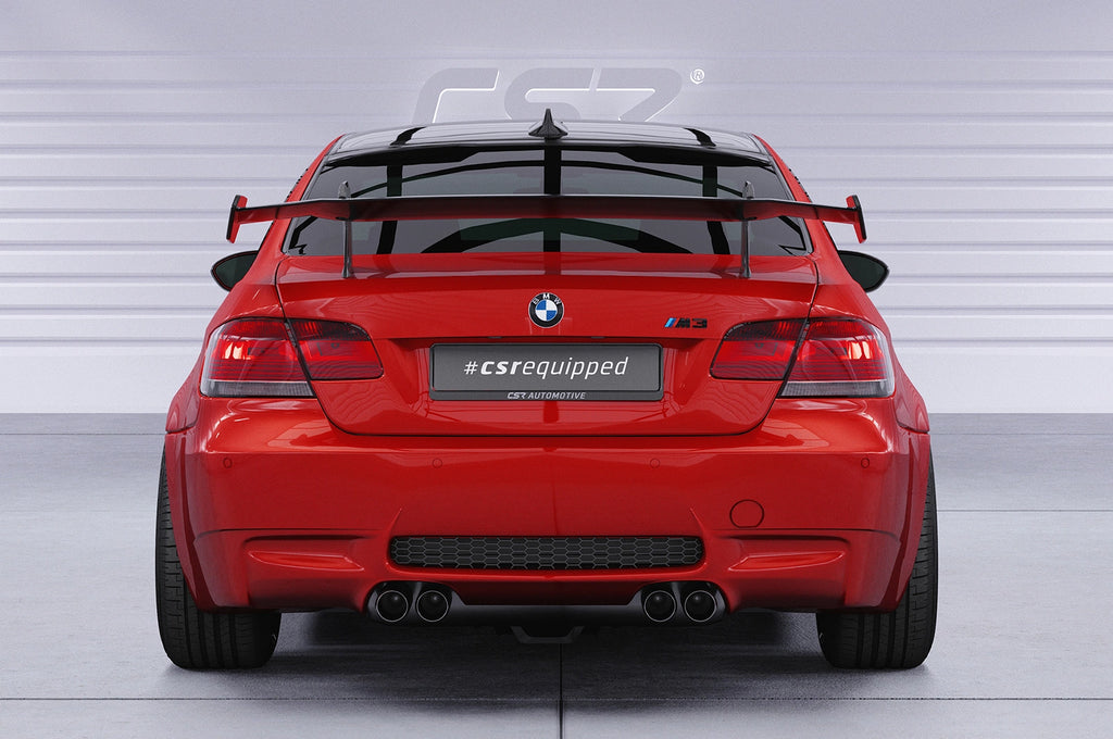 CSR Schwanenhals Heckflügel mit ABE für BMW 3er E92 / M3 E92 Coupe SHF013-D02-F002-C | Carbon Look Hochglanz (keine Lackierung erforderlich)