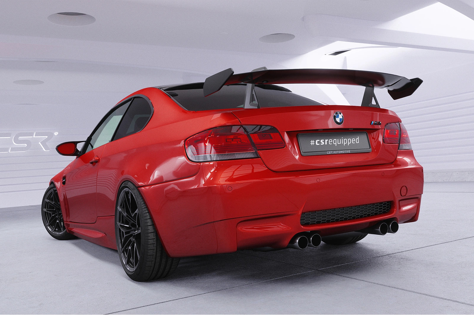 CSR Schwanenhals Heckflügel mit ABE für BMW 3er E92 / M3 E92 Coupe SHF013-D02-F002-F-L | Unlackiert roh (Lackierung erforderlich)