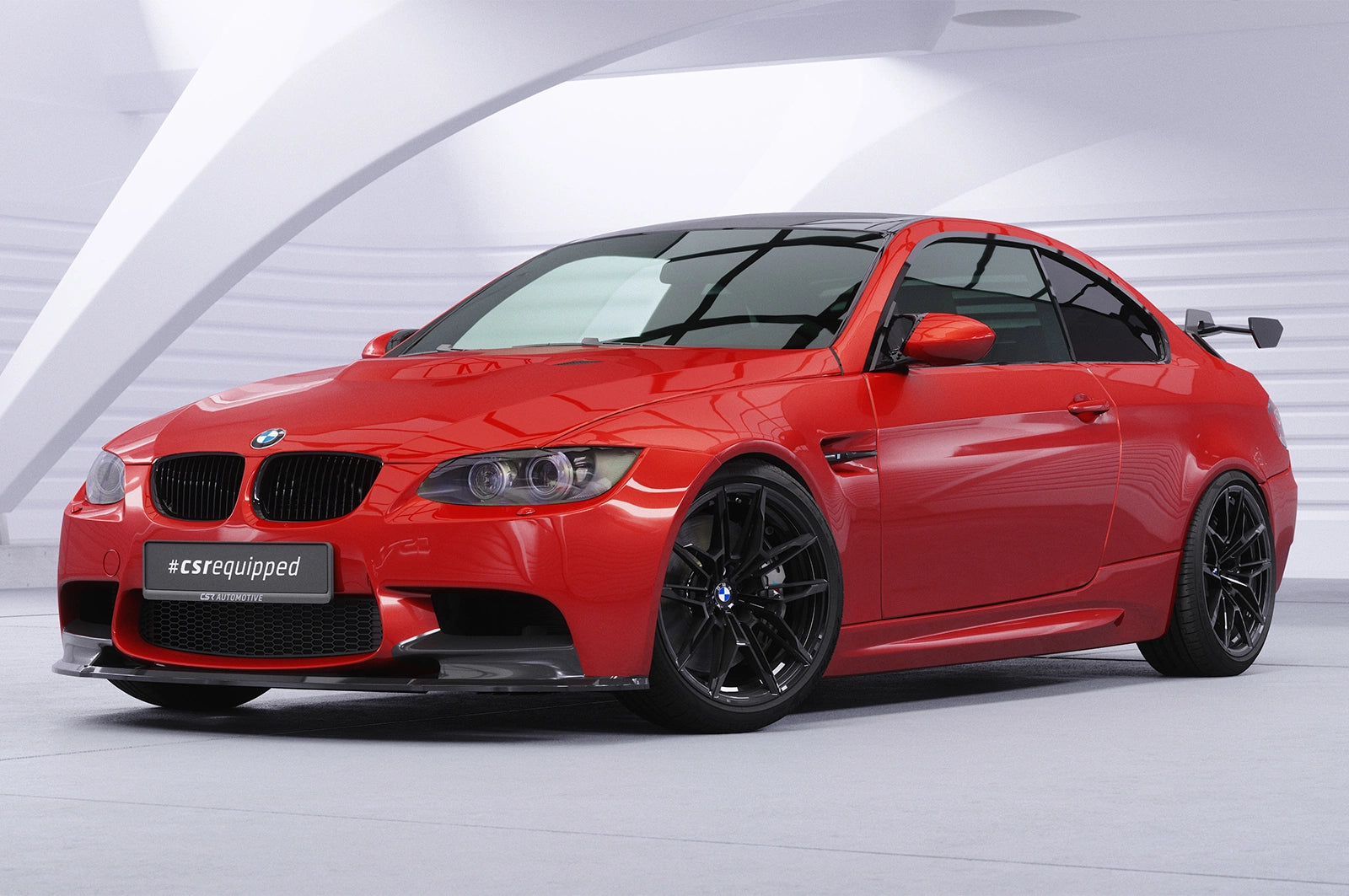 CSR Schwanenhals Heckflügel mit ABE für BMW 3er E92 / M3 E92 Coupe SHF013-D02-F002-F-P | Schwarz lackiert (keine Lackierung erforderlich)