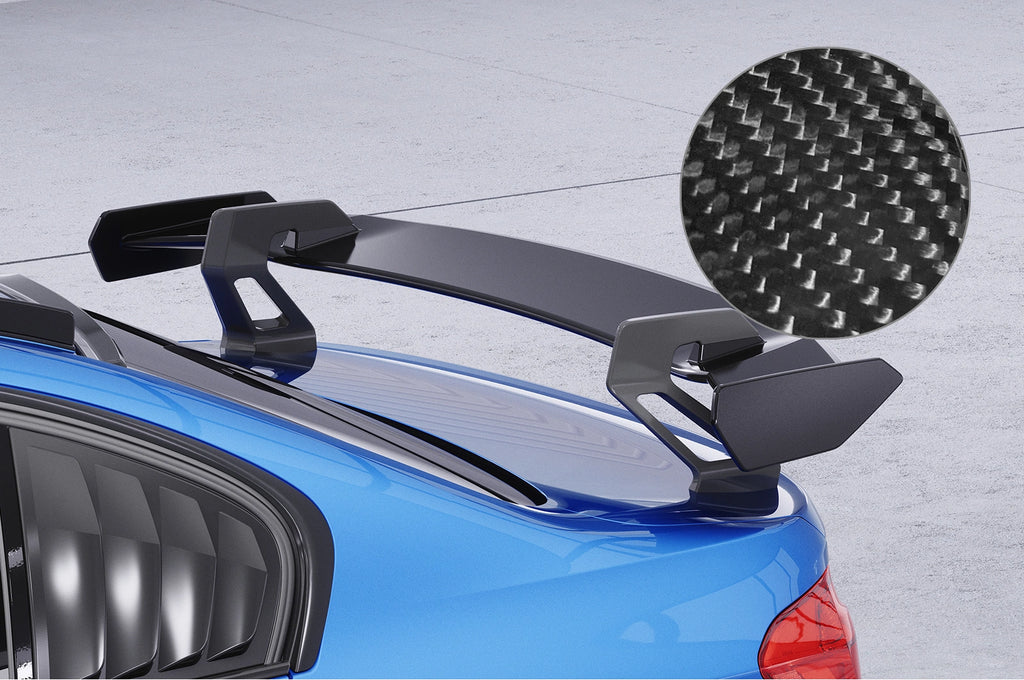 CSR Schwanenhals Heckflügel mit ABE für BMW 3er F30 / M3 F80 Limousine SHF003-D01-F002-C | Carbon Look Hochglanz (keine Lackierung erforderlich)