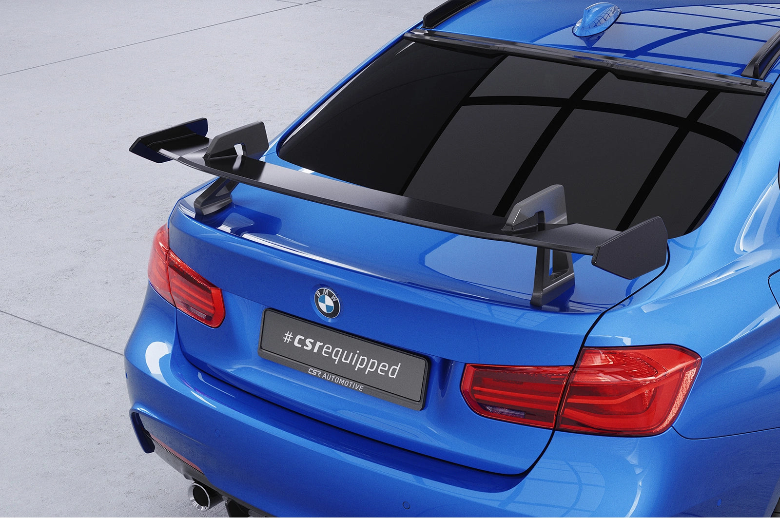 CSR Schwanenhals Heckflügel mit ABE für BMW 3er F30 / M3 F80 Limousine SHF003-D01-F002-F-P | Schwarz lackiert (keine Lackierung erforderlich)