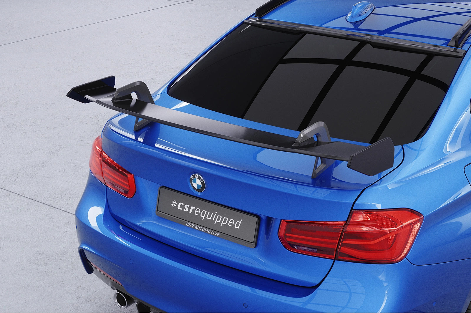 CSR Schwanenhals Heckflügel mit ABE für BMW 3er F30 / M3 F80 Limousine SHF003-D02-F002-F-L | Unlackiert roh (Lackierung erforderlich)