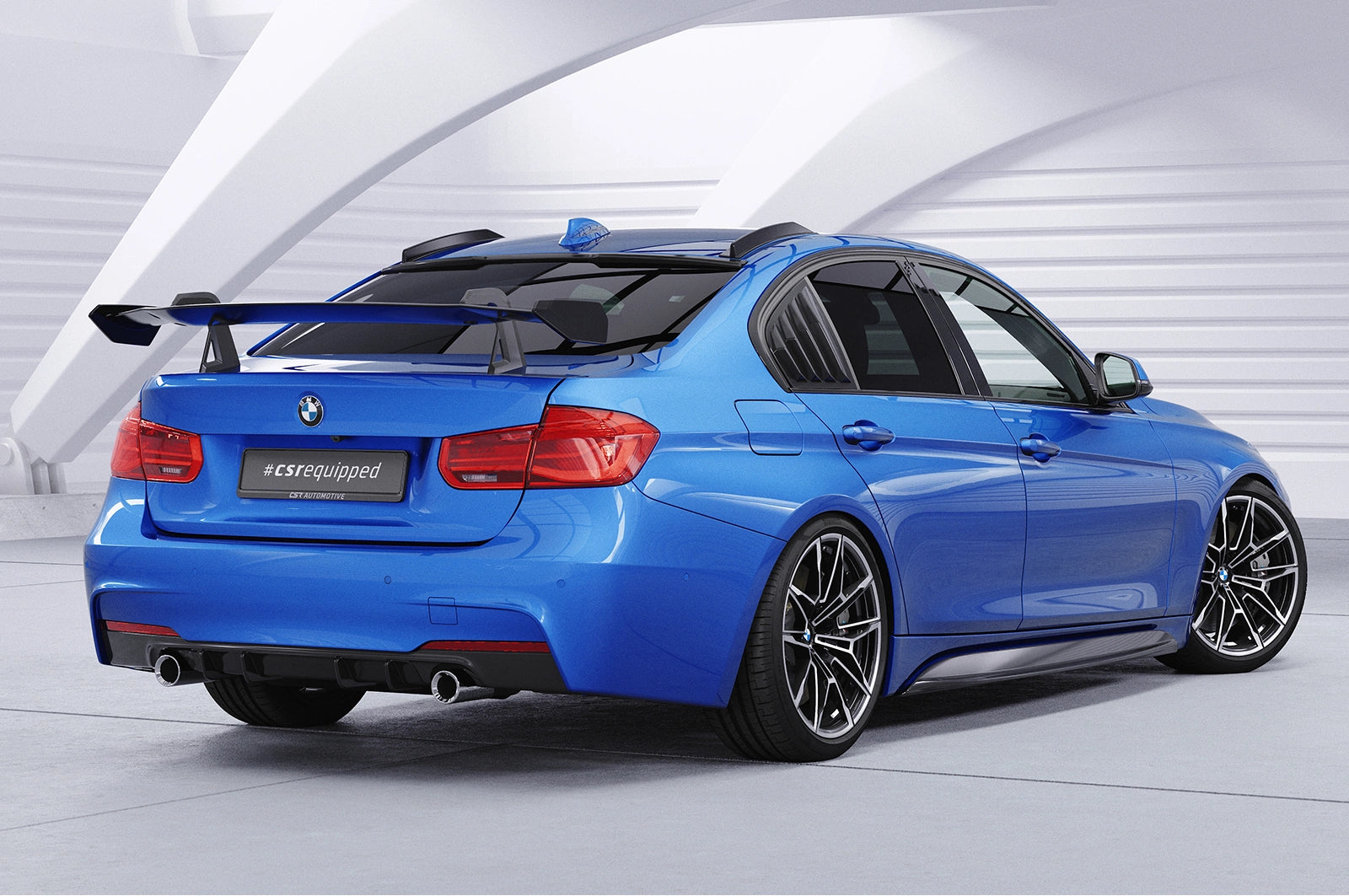 CSR Schwanenhals Heckflügel mit ABE für BMW 3er F30 / M3 F80 Limousine SHF003-D02-F002-F-L | Unlackiert roh (Lackierung erforderlich)