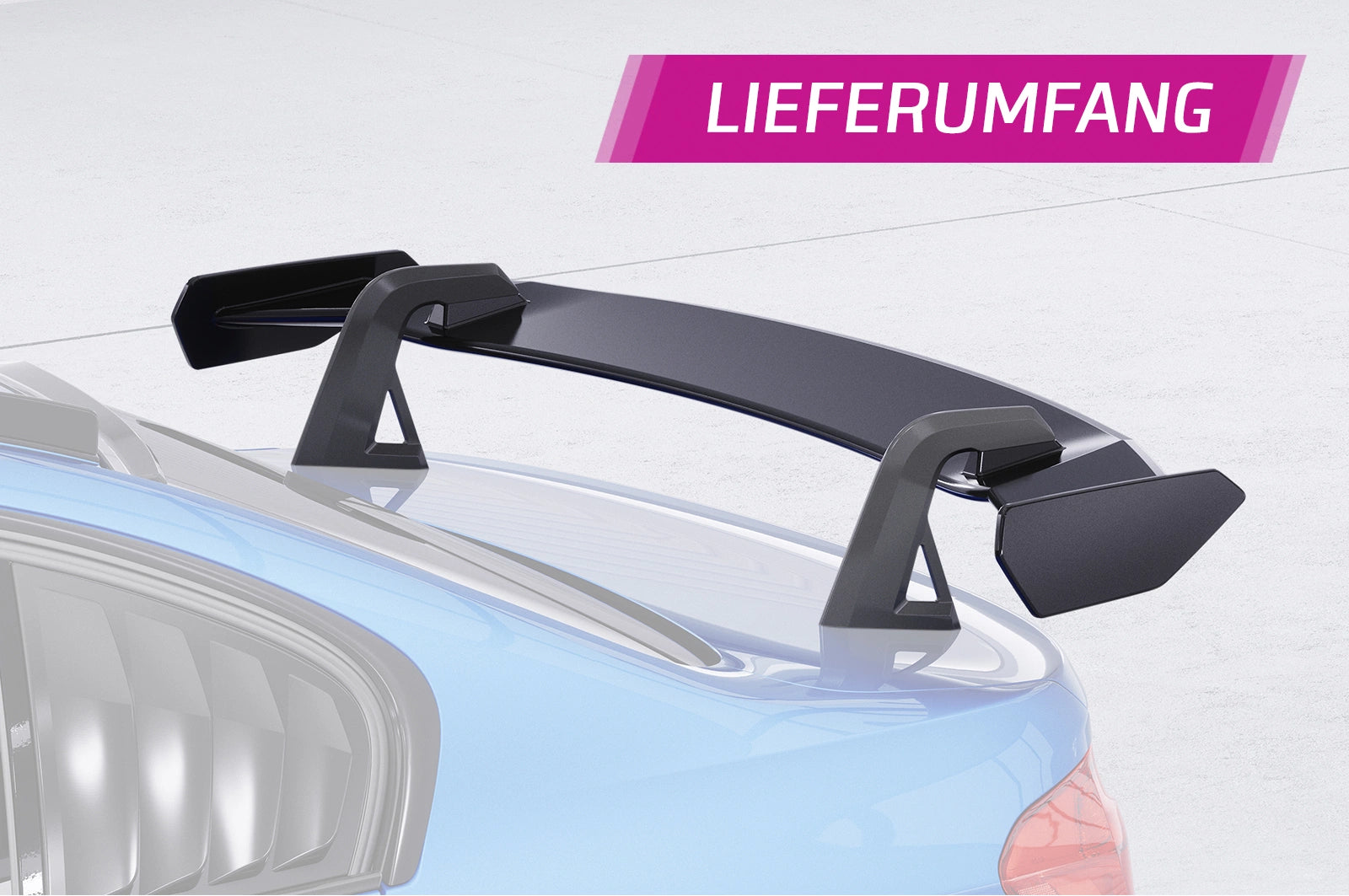 CSR Schwanenhals Heckflügel mit ABE für BMW 3er F30 / M3 F80 Limousine SHF003-D02-F002-F-L | Unlackiert roh (Lackierung erforderlich)