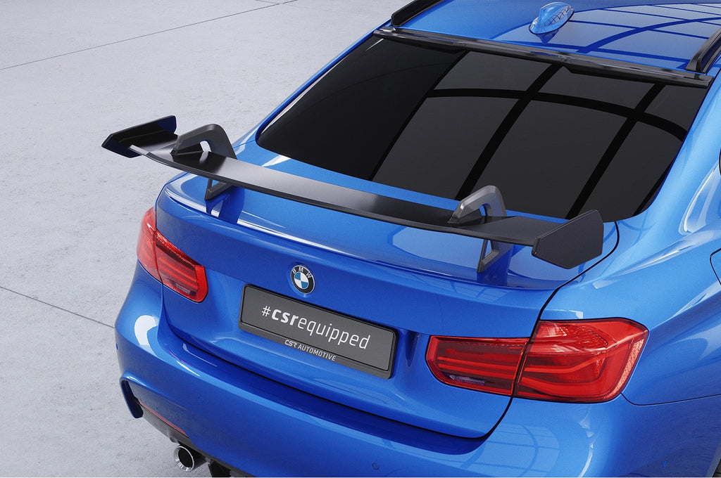 CSR Schwanenhals Heckflügel mit ABE für BMW 3er F30 / M3 F80 Limousine SHF003-D02-F002-F-P | Schwarz lackiert (keine Lackierung erforderlich)