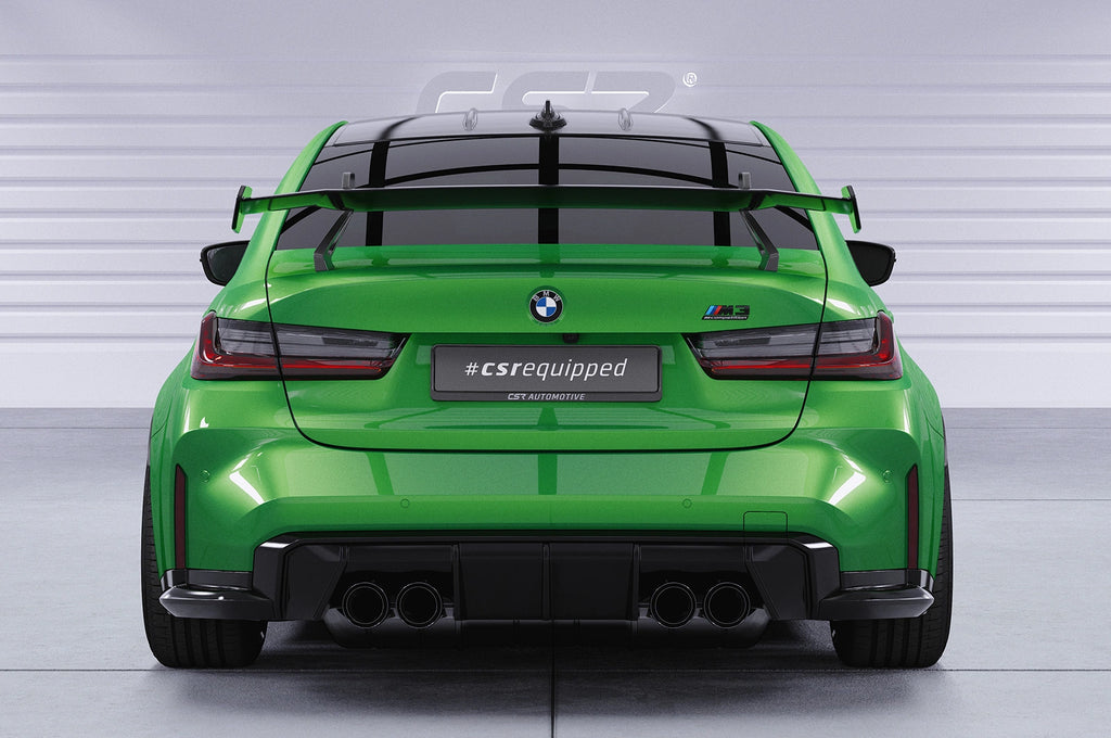 CSR Schwanenhals Heckflügel mit ABE für BMW 3er G20 / M3 G80 Limousine SHF058-D01-F002-C | Carbon Look Hochglanz (keine Lackierung erforderlich)