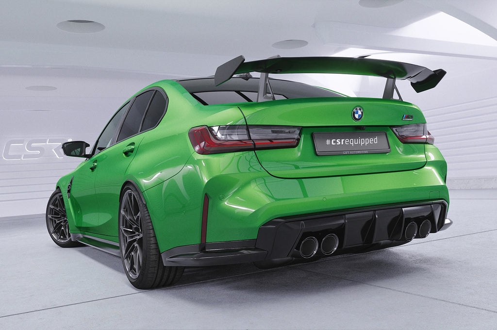 CSR Schwanenhals Heckflügel mit ABE für BMW 3er G20 / M3 G80 Limousine SHF058-D02-F002-C | Carbon Look Hochglanz (keine Lackierung erforderlich)