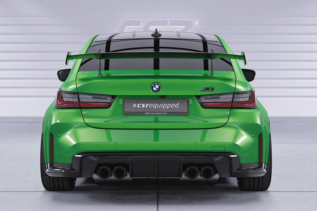 CSR Schwanenhals Heckflügel mit ABE für BMW 3er G20 / M3 G80 Limousine SHF058-D02-F002-C | Carbon Look Hochglanz (keine Lackierung erforderlich)