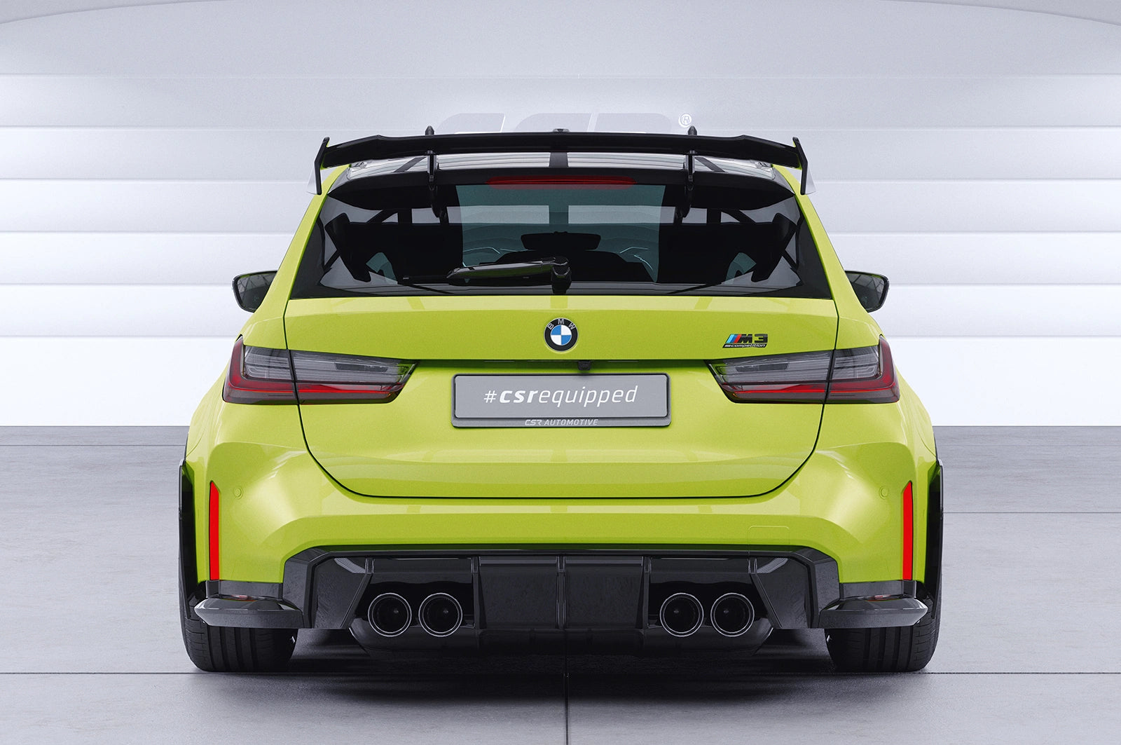 CSR Schwanenhals Heckflügel mit ABE für BMW 3er G21/ M3 G81 Touring SHF053-F004-F-P | Schwarz lackiert (keine Lackierung erforderlich)