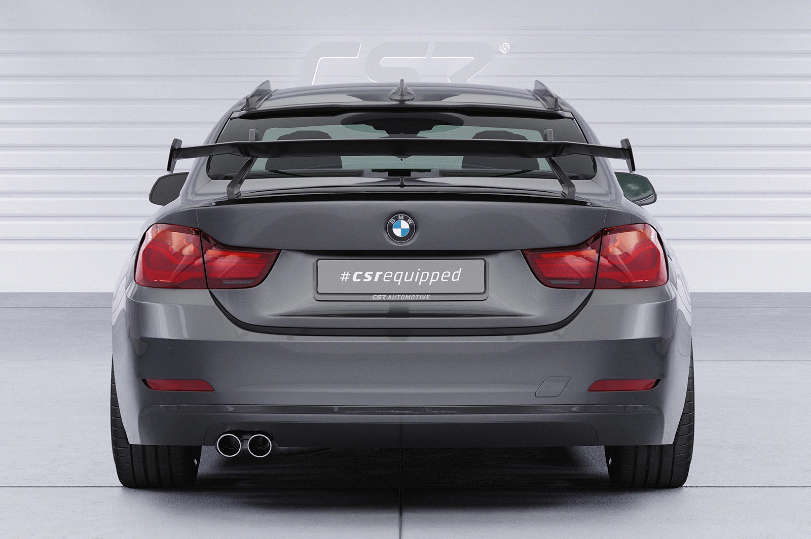 CSR Schwanenhals Heckflügel mit ABE für BMW 4er F32 Coupe SHF015-D01-F002-C | Carbon Look Hochglanz (keine Lackierung erforderlich)