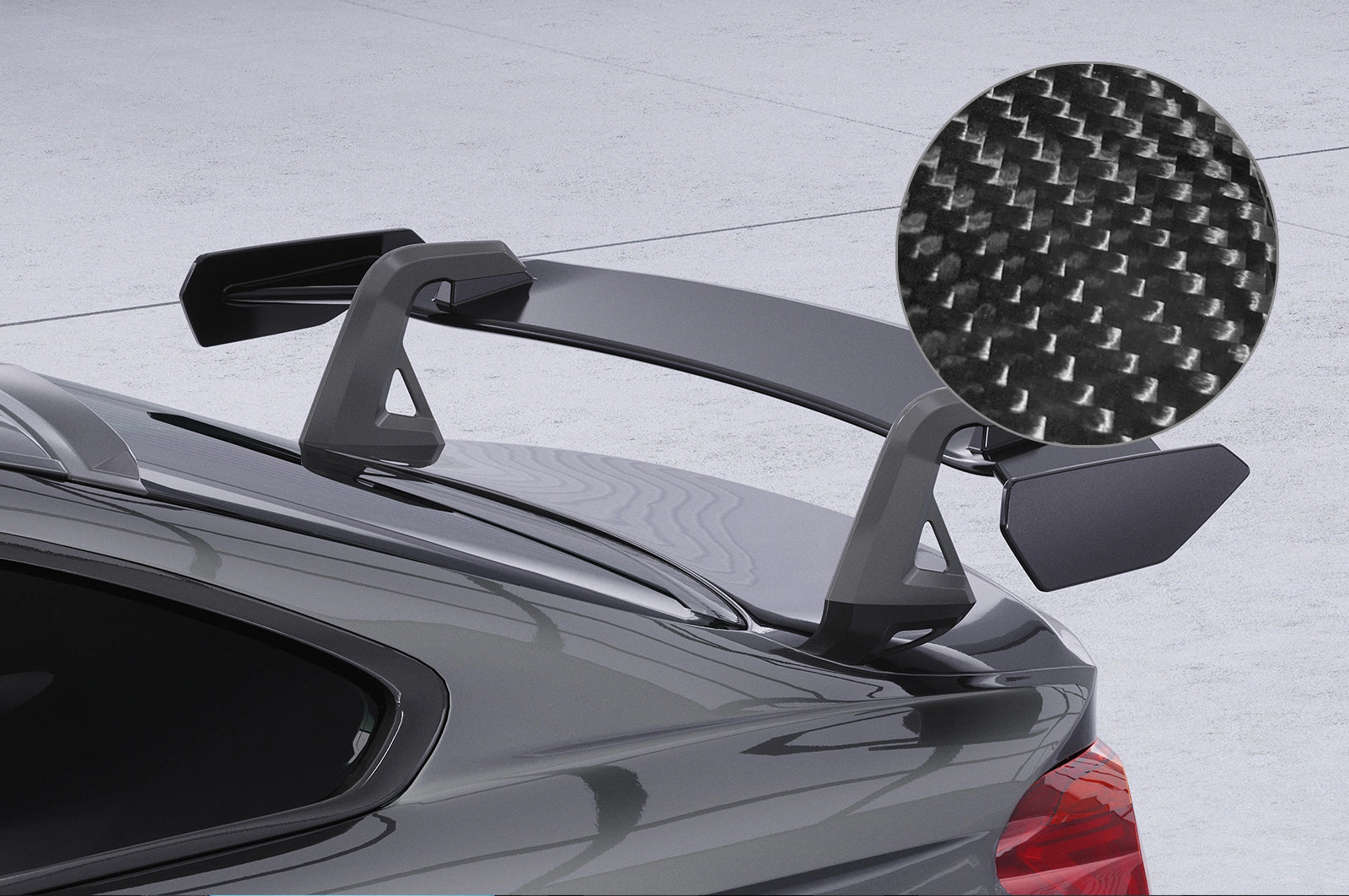 CSR Schwanenhals Heckflügel mit ABE für BMW 4er F32 Coupe SHF015-D02-F002-C | Carbon Look Hochglanz (keine Lackierung erforderlich)