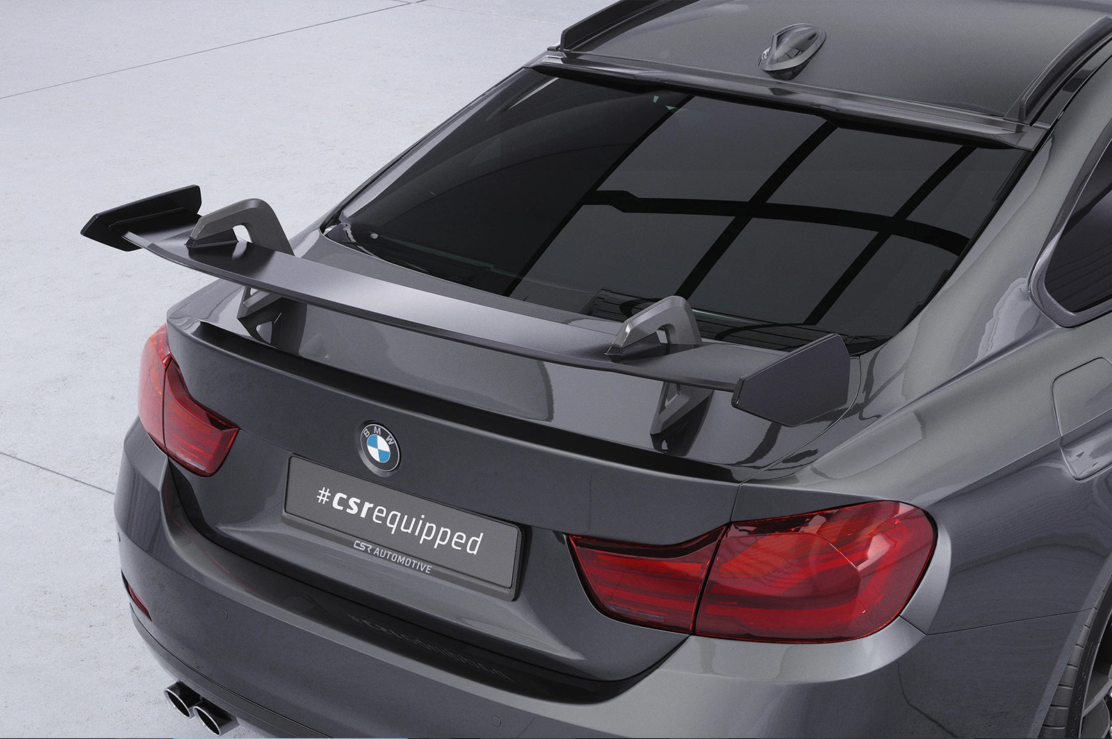 CSR Schwanenhals Heckflügel mit ABE für BMW 4er F32 Coupe SHF015-D02-F002-C | Carbon Look Hochglanz (keine Lackierung erforderlich)