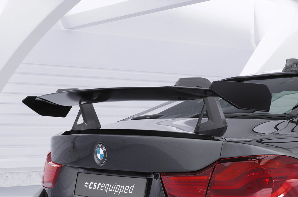 CSR Schwanenhals Heckflügel mit ABE für BMW 4er F32 Coupe SHF015-D02-F002-C | Carbon Look Hochglanz (keine Lackierung erforderlich)