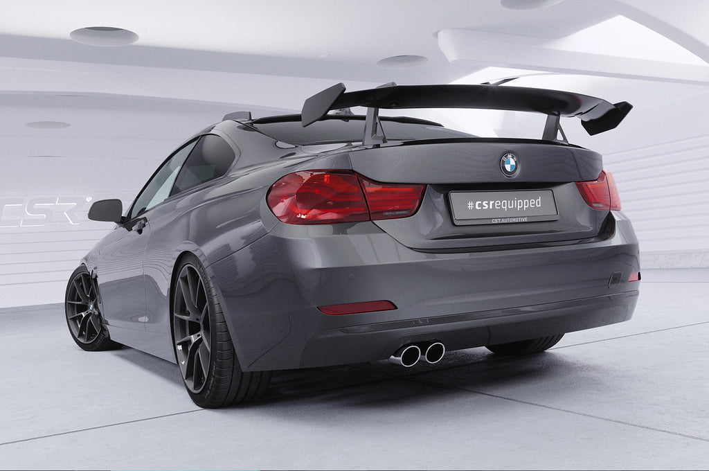 CSR Schwanenhals Heckflügel mit ABE für BMW 4er F32 Coupe SHF015-D02-F002-C | Carbon Look Hochglanz (keine Lackierung erforderlich)