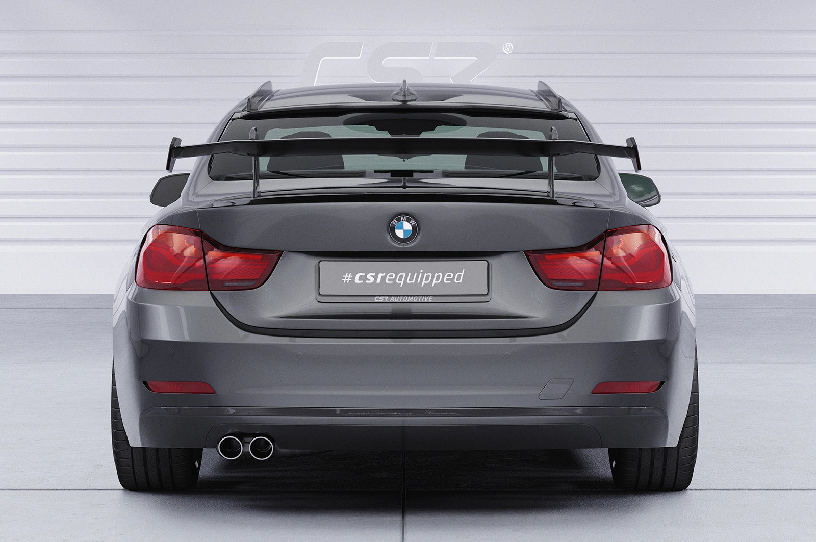 CSR Schwanenhals Heckflügel mit ABE für BMW 4er F32 Coupe SHF015-D02-F002-F-L | Unlackiert roh (Lackierung erforderlich)