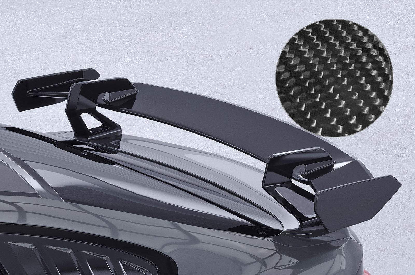CSR Schwanenhals Heckflügel mit ABE für BMW 4er F36 Gran Coupe SHF027-D01-F002-C | Carbon Look Hochglanz (keine Lackierung erforderlich)