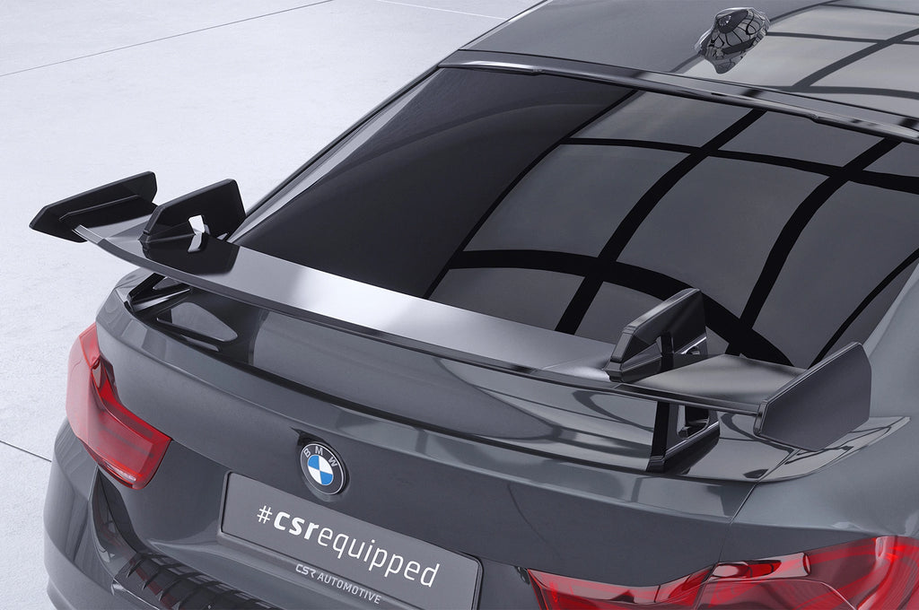 CSR Schwanenhals Heckflügel mit ABE für BMW 4er F36 Gran Coupe SHF027-D01-F002-C | Carbon Look Hochglanz (keine Lackierung erforderlich)