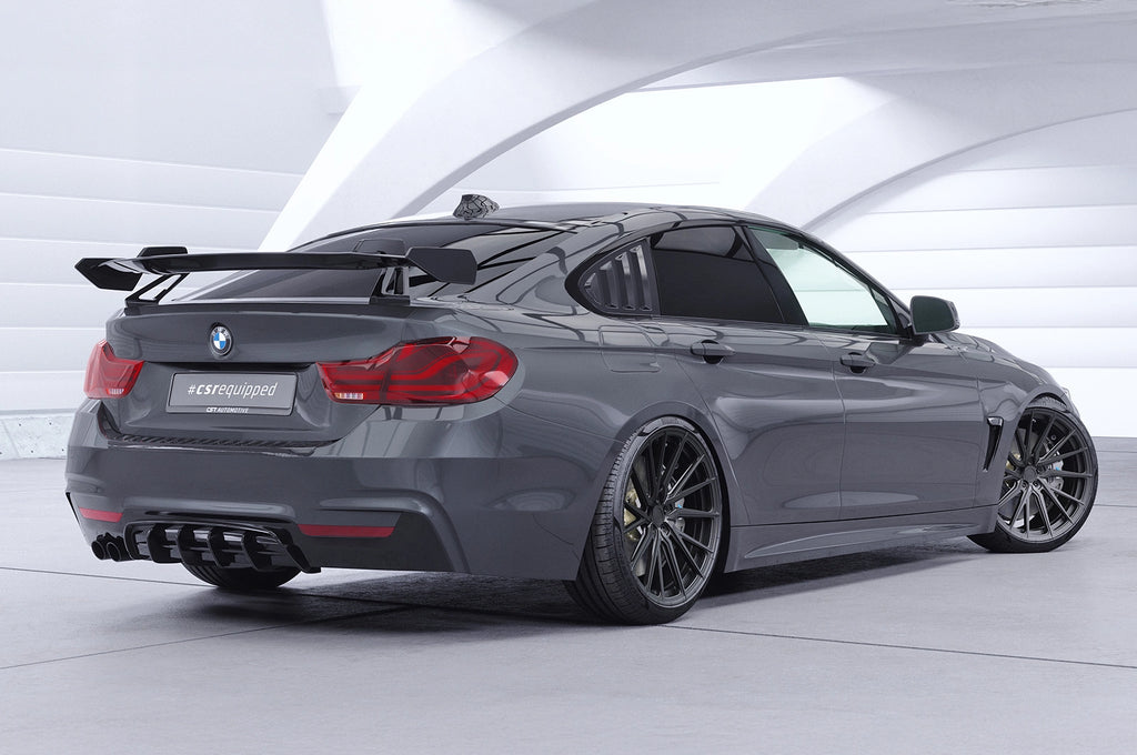 CSR Schwanenhals Heckflügel mit ABE für BMW 4er F36 Gran Coupe SHF027-D01-F002-F-P | Schwarz lackiert (keine Lackierung erforderlich)