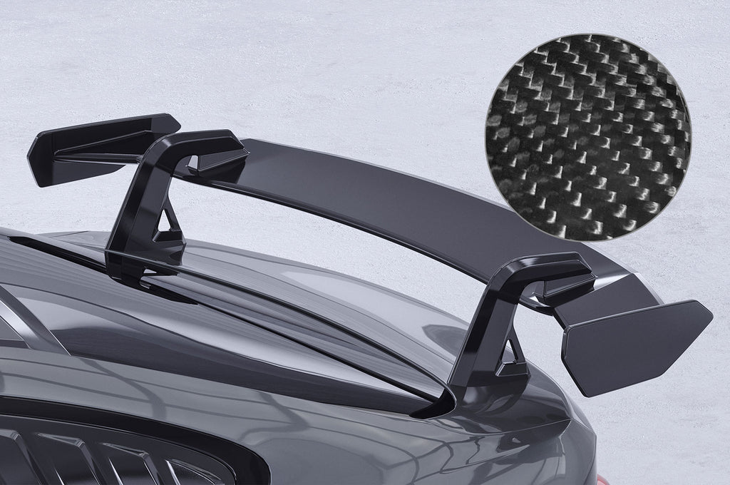 CSR Schwanenhals Heckflügel mit ABE für BMW 4er F36 Gran Coupe SHF027-D02-F002-C | Carbon Look Hochglanz (keine Lackierung erforderlich)