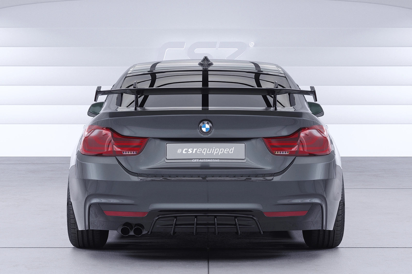 CSR Schwanenhals Heckflügel mit ABE für BMW 4er F36 Gran Coupe SHF027-D02-F002-F-P | Schwarz lackiert (keine Lackierung erforderlich)