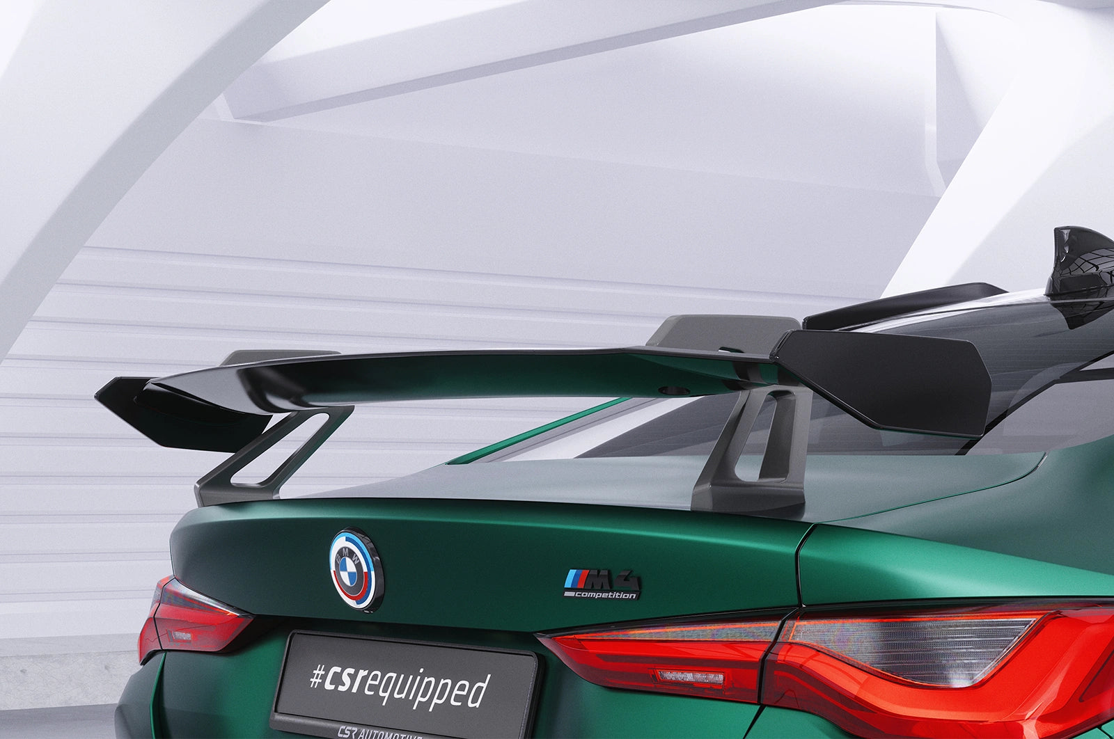 CSR Schwanenhals Heckflügel mit ABE für BMW 4er G22 / M4 G82 Coupe SHF017-D01-F002-F-P | Schwarz lackiert (keine Lackierung erforderlich)