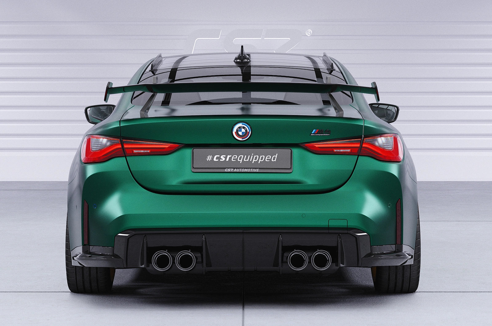 CSR Schwanenhals Heckflügel mit ABE für BMW 4er G22 / M4 G82 Coupe SHF017-D01-F002-F-P | Schwarz lackiert (keine Lackierung erforderlich)