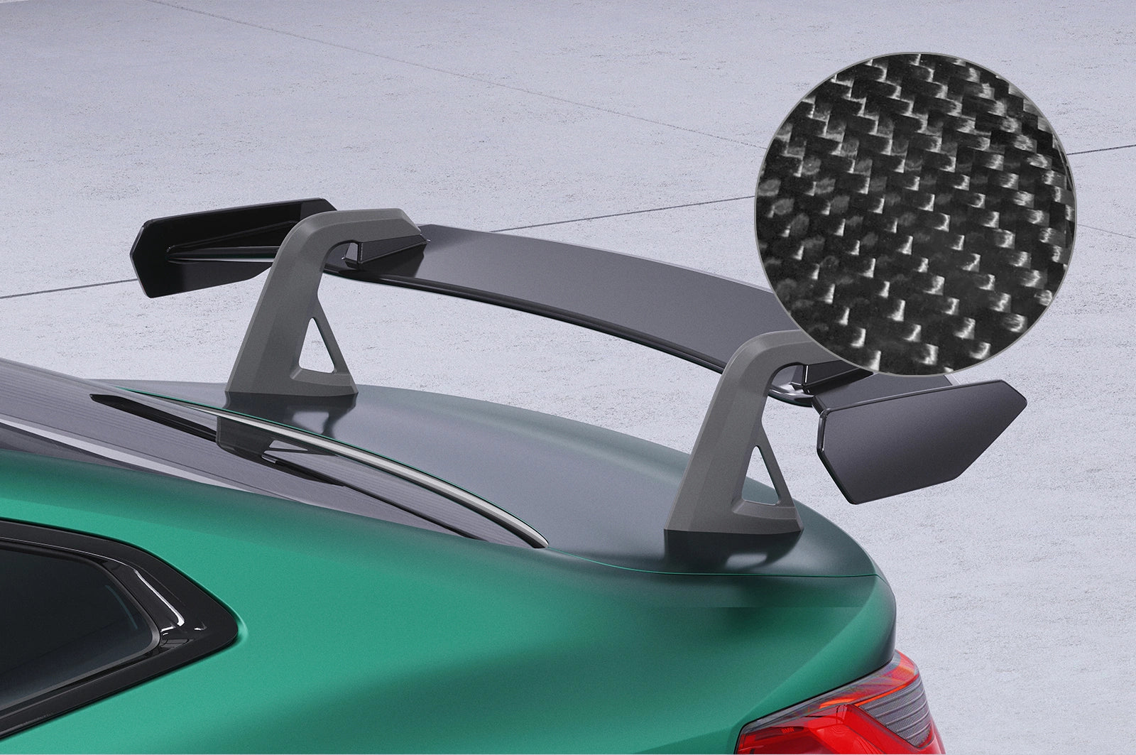 CSR Schwanenhals Heckflügel mit ABE für BMW 4er G22 / M4 G82 Coupe SHF017-D02-F002-C | Carbon Look Hochglanz (keine Lackierung erforderlich)