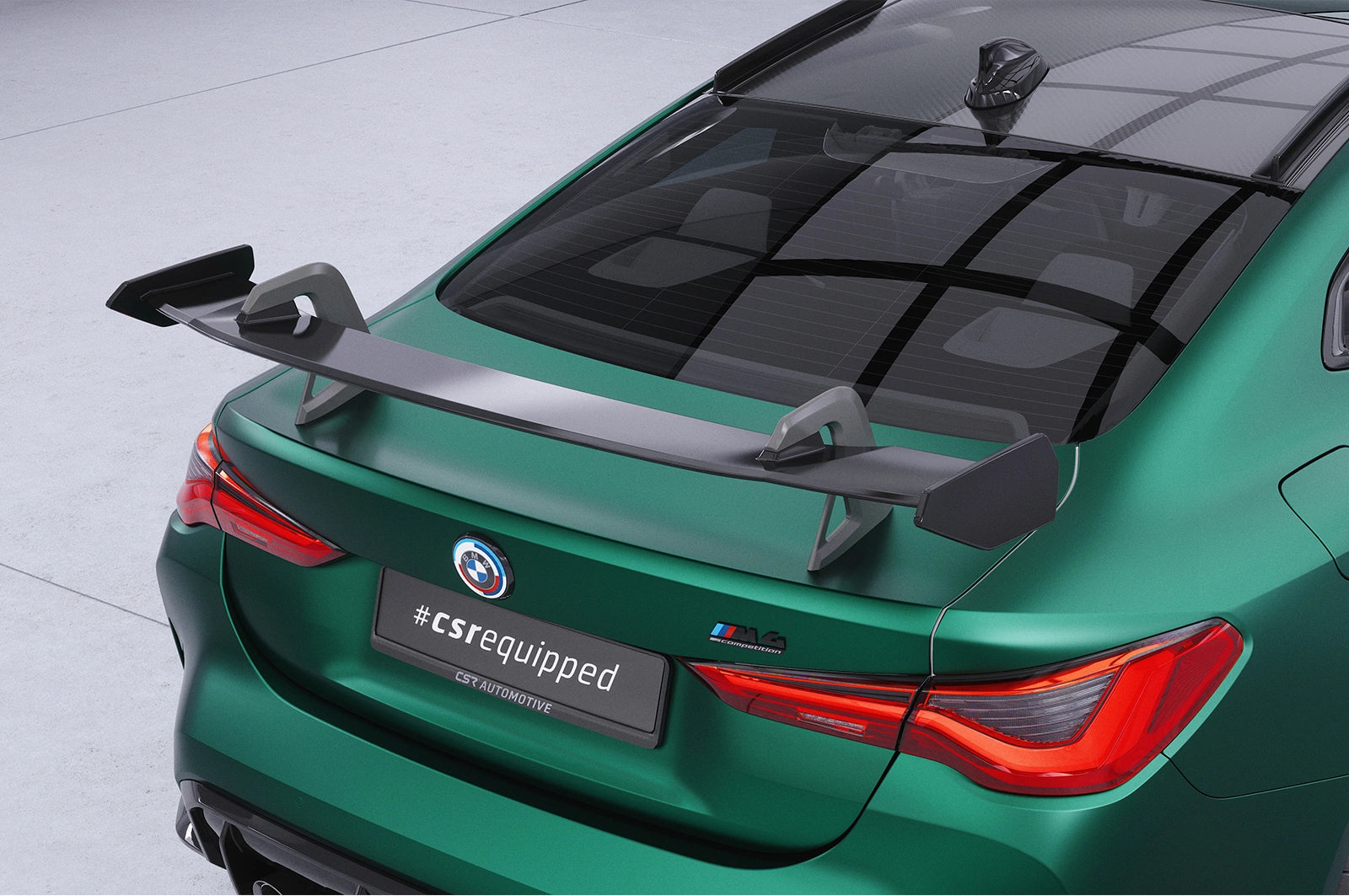 CSR Schwanenhals Heckflügel mit ABE für BMW 4er G22 / M4 G82 Coupe SHF017-D02-F002-C | Carbon Look Hochglanz (keine Lackierung erforderlich)