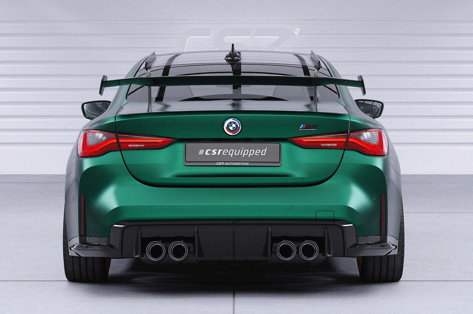 CSR Schwanenhals Heckflügel mit ABE für BMW 4er G22 / M4 G82 Coupe SHF017-D02-F002-C | Carbon Look Hochglanz (keine Lackierung erforderlich)