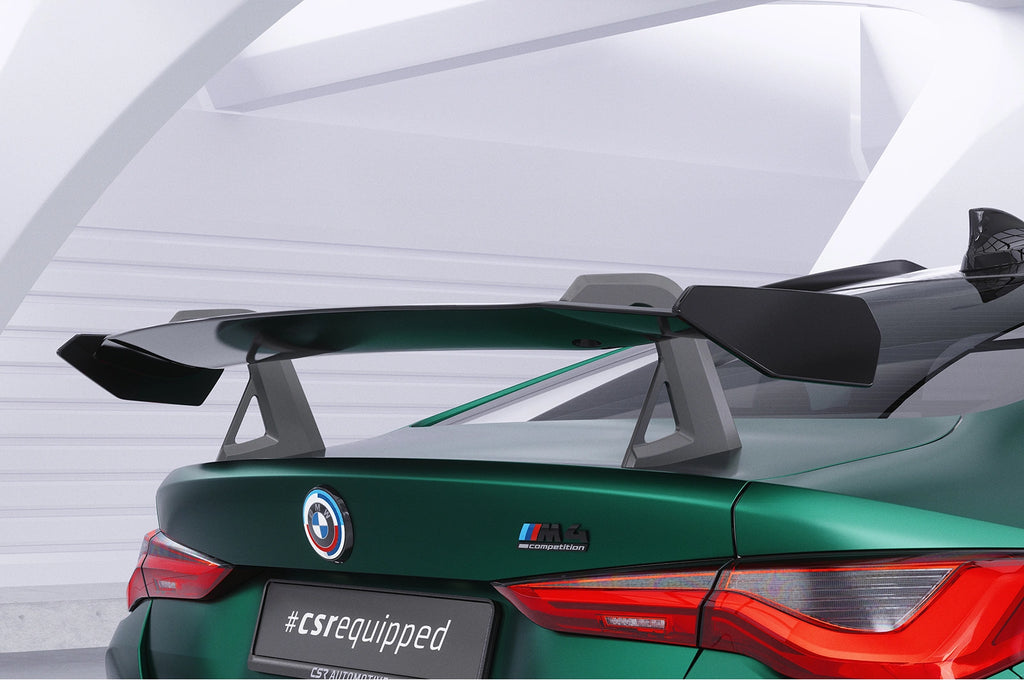 CSR Schwanenhals Heckflügel mit ABE für BMW 4er G22 / M4 G82 Coupe SHF017-D02-F002-F-P | Schwarz lackiert (keine Lackierung erforderlich)