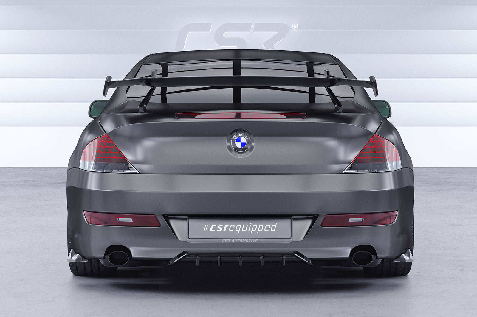 CSR Schwanenhals Heckflügel mit ABE für BMW 6er / M6 (E63/E64) SHF097-D01-F002-F-L Design 1