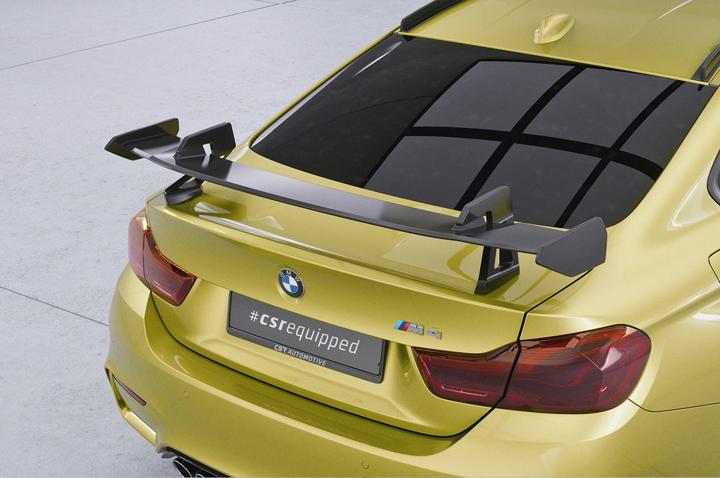 CSR Schwanenhals Heckflügel mit ABE für BMW M4 F82 Coupe SHF059-D01-F002-C | Carbon Look Hochglanz (keine Lackierung erforderlich)
