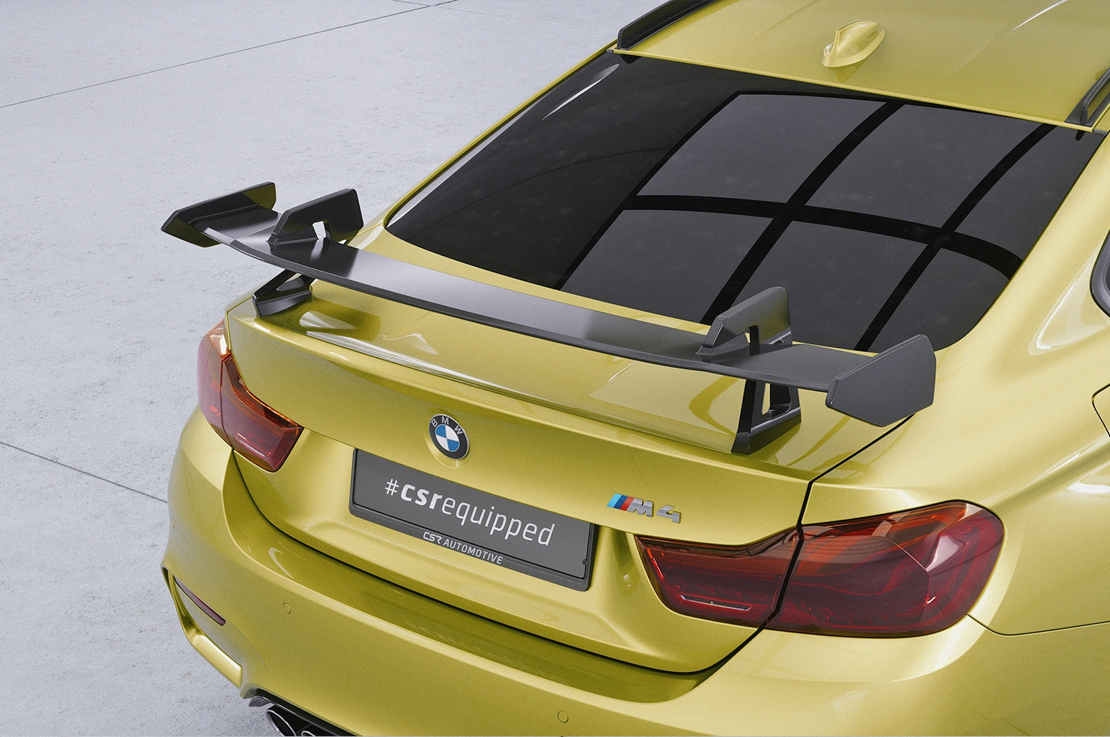 CSR Schwanenhals Heckflügel mit ABE für BMW M4 F82 Coupe SHF059-D01-F002-C | Carbon Look Hochglanz (keine Lackierung erforderlich)